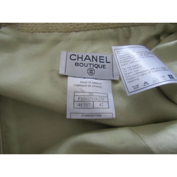 CHANEL Light Mustard Yellow Skirt 2 Piece Suit, Size 42 - Picture 10 of 12